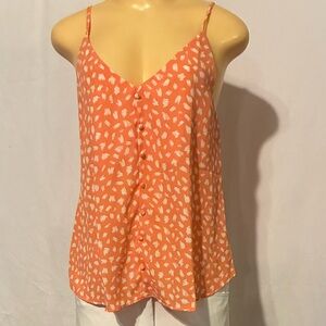 Mine Orange Buttoned Camisole Blouse